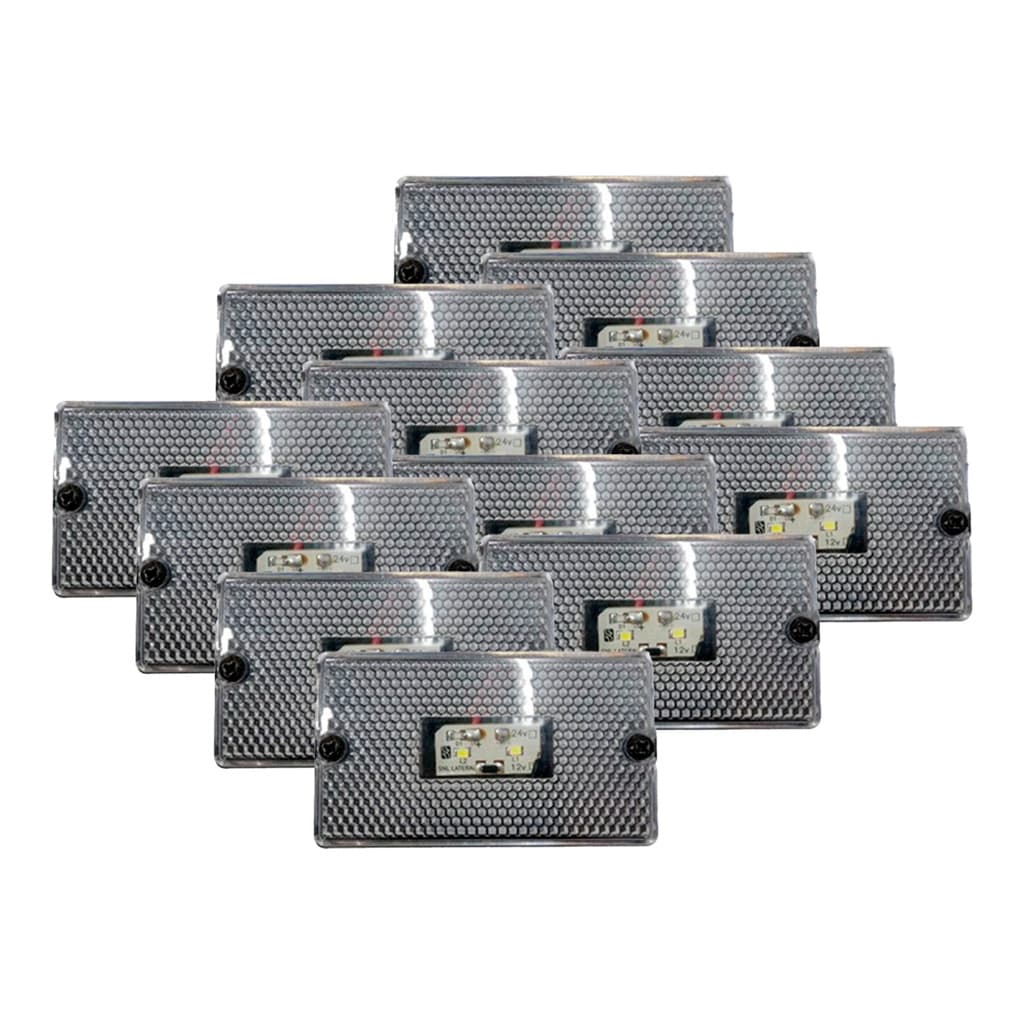 Kit 12 Lanternas Lateral Retangular Sem Suporte Cristal Bivolt