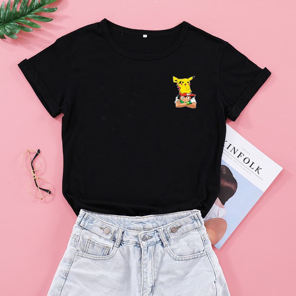 Camiseta Feminino  Pokemon Anime Bulbasaur charmander  Pikachu  feminina Masculino Infantil menino menina
