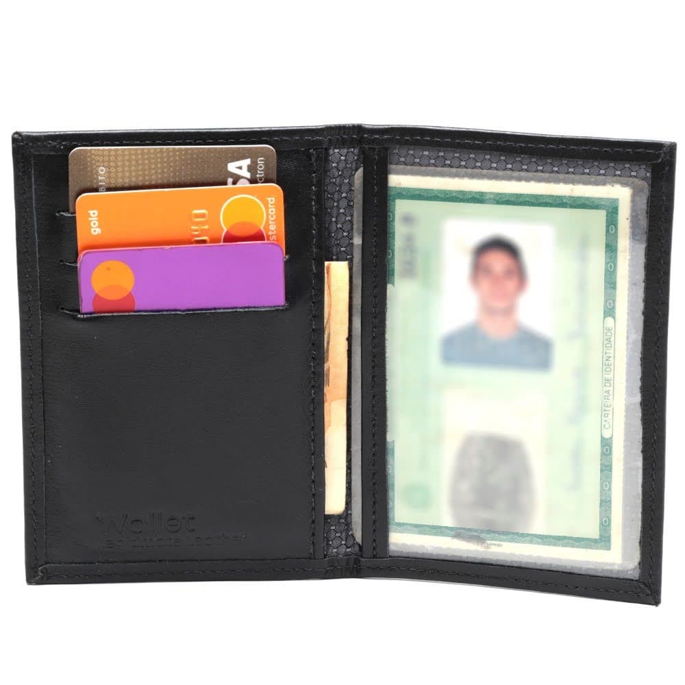 Carteira Masculina Couro Legitimo Elegante Porta Documentos Porta Cartões Porta RG CNH Lançamento