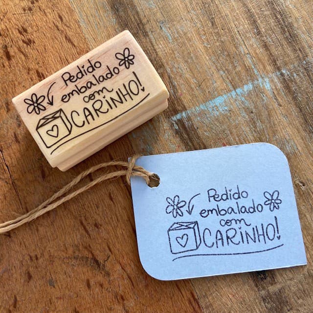 Carimbos de Madeira Decorativos para personalização de Embalagens