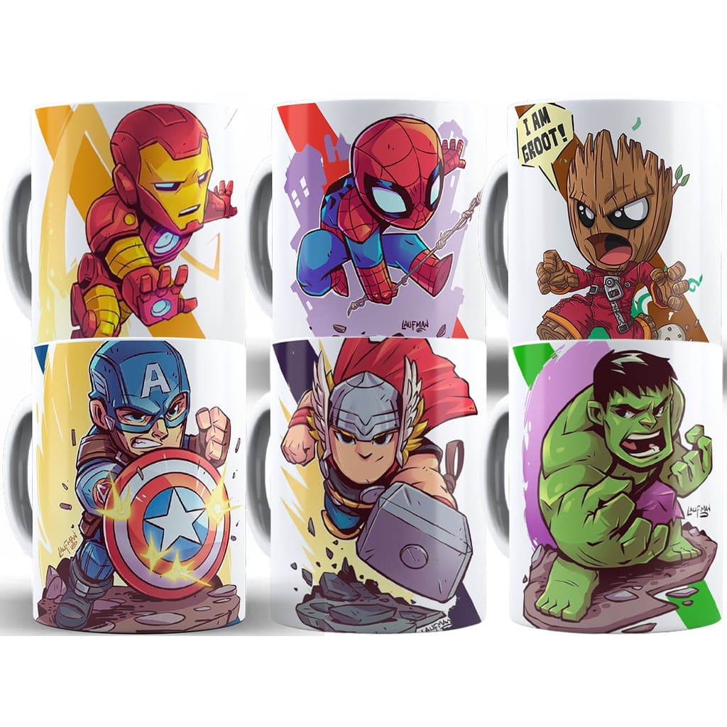 Caneca Vingadores Personalizada C/ Nome Heróis Marvel