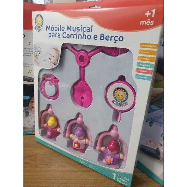 Mobile Musical Giratório Para Berços e sono do Bebê