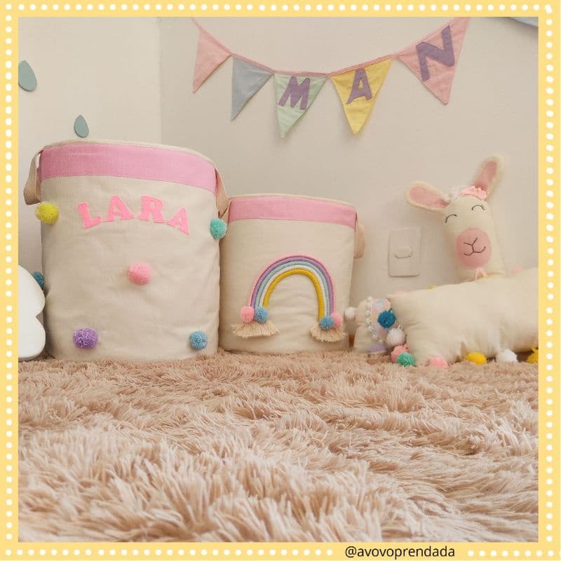 Combo de Cesto de Brinquedos Organizador M e G com Brinde Incluso