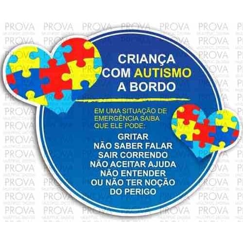 Adesivo Autismo Para Carro - Criança Com Autismo 20x20cm
