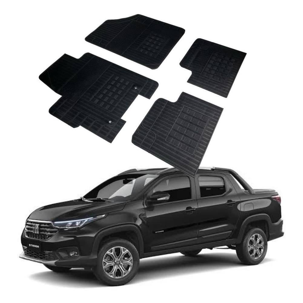 Jogo 4 Pecas Tapete Automotivo Especifico Fiat Strada Cab. Dupla Borcol 4 Pc.