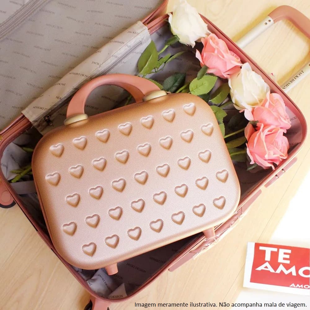 Frasqueira de Viagem Maleta Necessaire Rígida ABS de Mão Bordo Divisória Interna