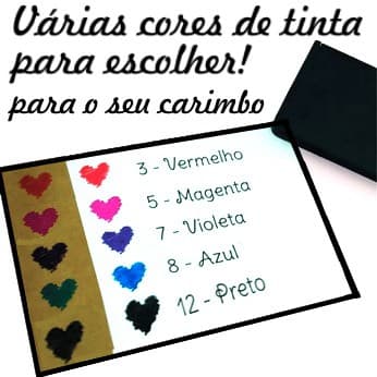 Tinta para Carimbar Papel para Carimbo de Madeira e Automático, cores para escolher: Preta, Azul e Vermelha, Rosa e Roxa