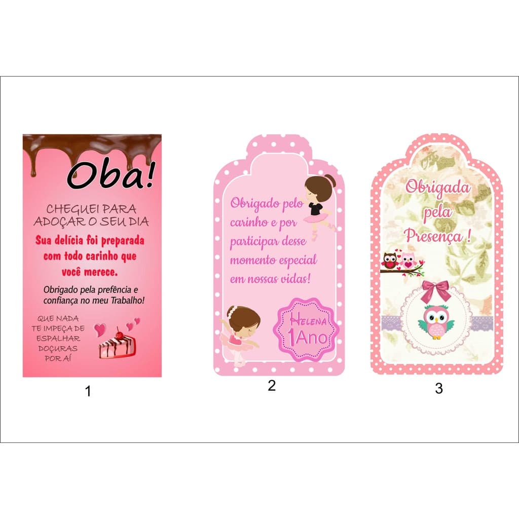 100 Tags de agradecimento com furo c personalizado em papel fotográfico 150g 4x7cm