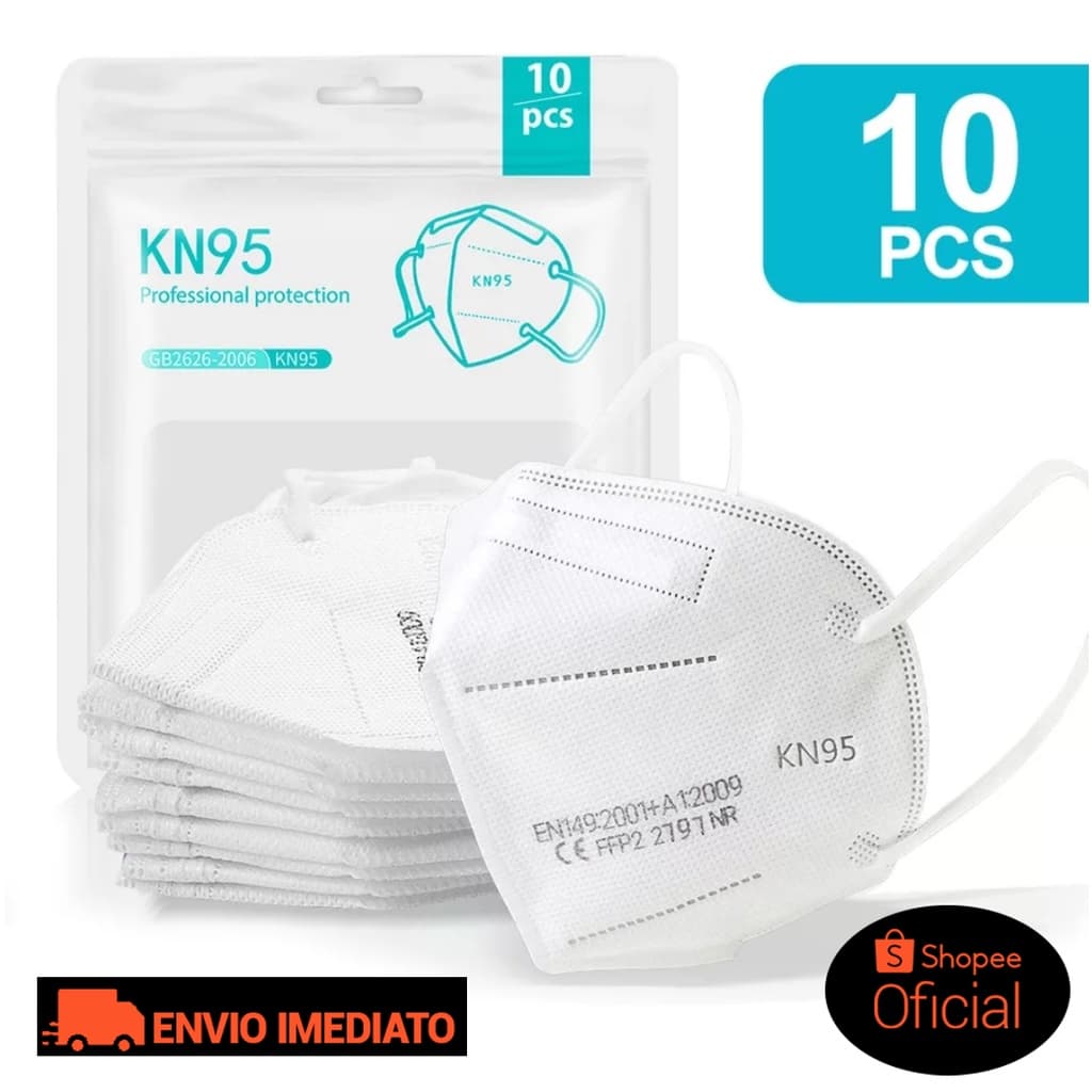 Kit 10 Mascara Máscara KN95 5 camadas de proteção Respiratória Pff2 Máscaras De Proteção Novo Padrão Internacional FULL