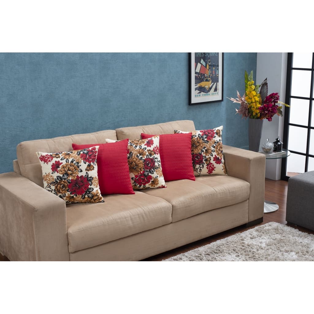 Kit C/5 Capas De Almofadas Decorativas Lisas e Estampadas  40 x 40 Cm Modenas