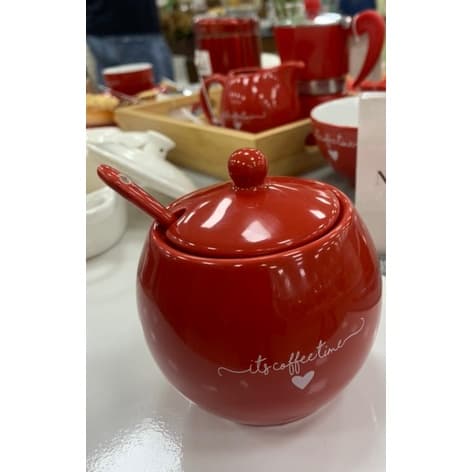 Açucareiro Porcelana Lamour Vermelho 350Ml