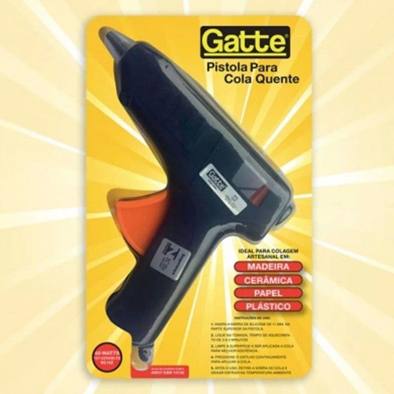 Pistola Para Cola Quente Preta Grande - Gatte Und.