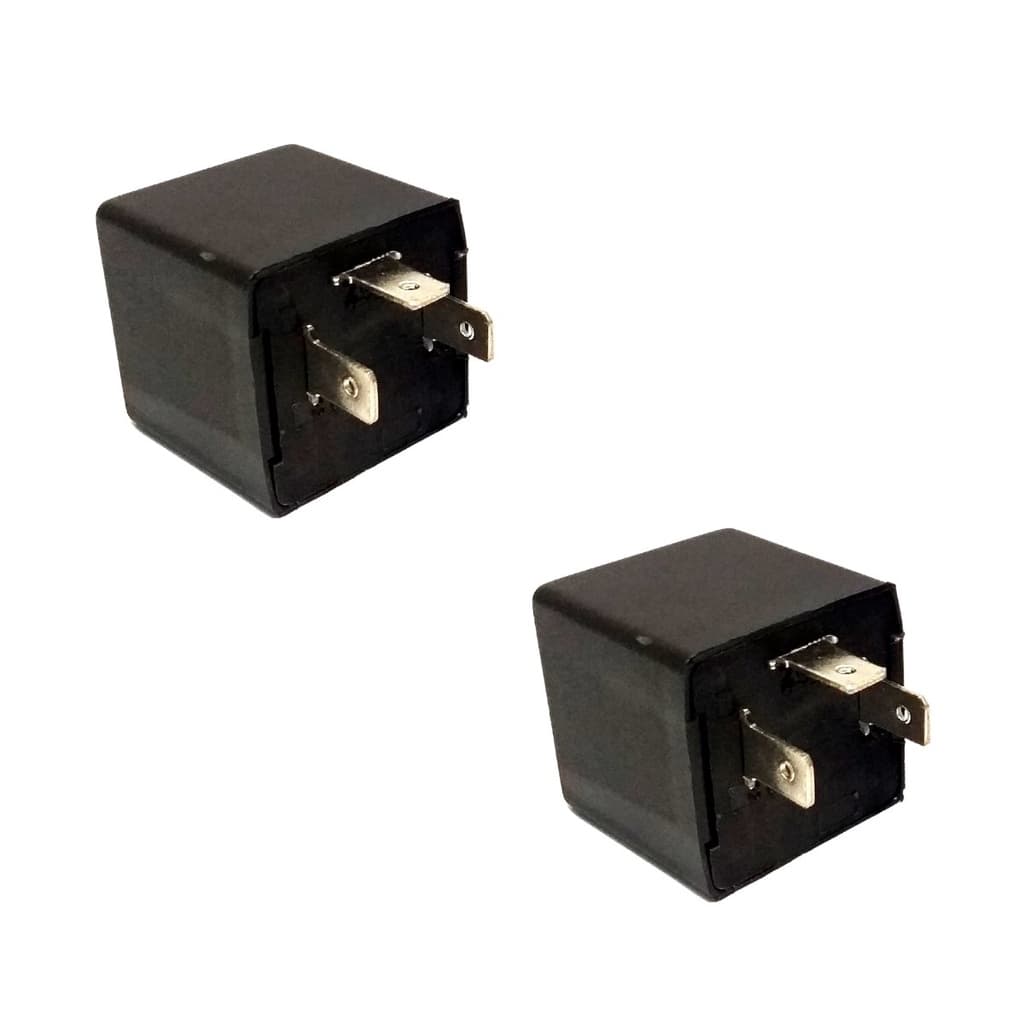 2 Unidades Rele 3 Pinos Universal Sem Suporte Para Fixação Auxiliar 12v Quadrado Pisca Seta Moto Carro Trp 107000