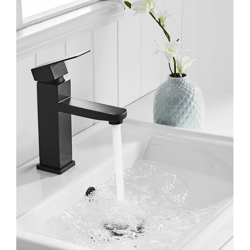 Torneira Preta Banheiro Monocomando Lavabo Bica Baixa