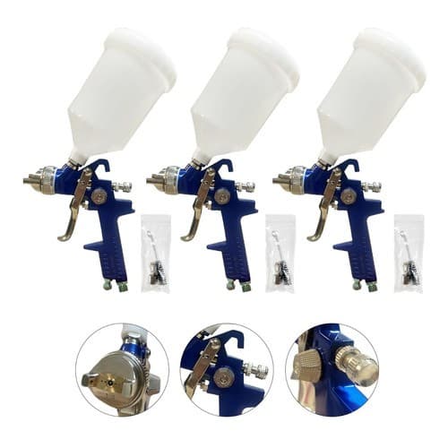 Pistola De Pintura Hvlp 827 Bico 1.4mm Kit Com 3 Wwsoldas