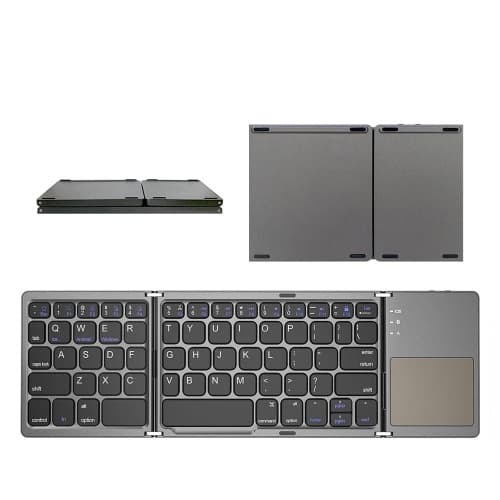 Bluetooth TouchPad Mini Teclado sem fio Recarregável Dobrável com Mouse P/  IOS/ANDROID E WINDOWS