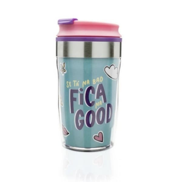 Copo Para Viagem Com Tampa Maisa Silva Fica Na Good 350ml LUDI