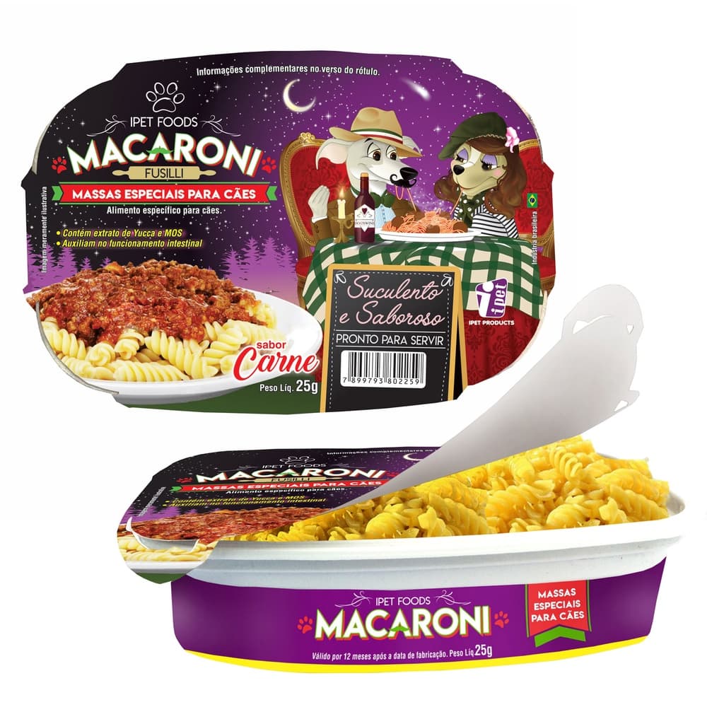 Macarrão para Cães Alimento Petisco iPet Foods Macaroni 25g Escolha o Sabor