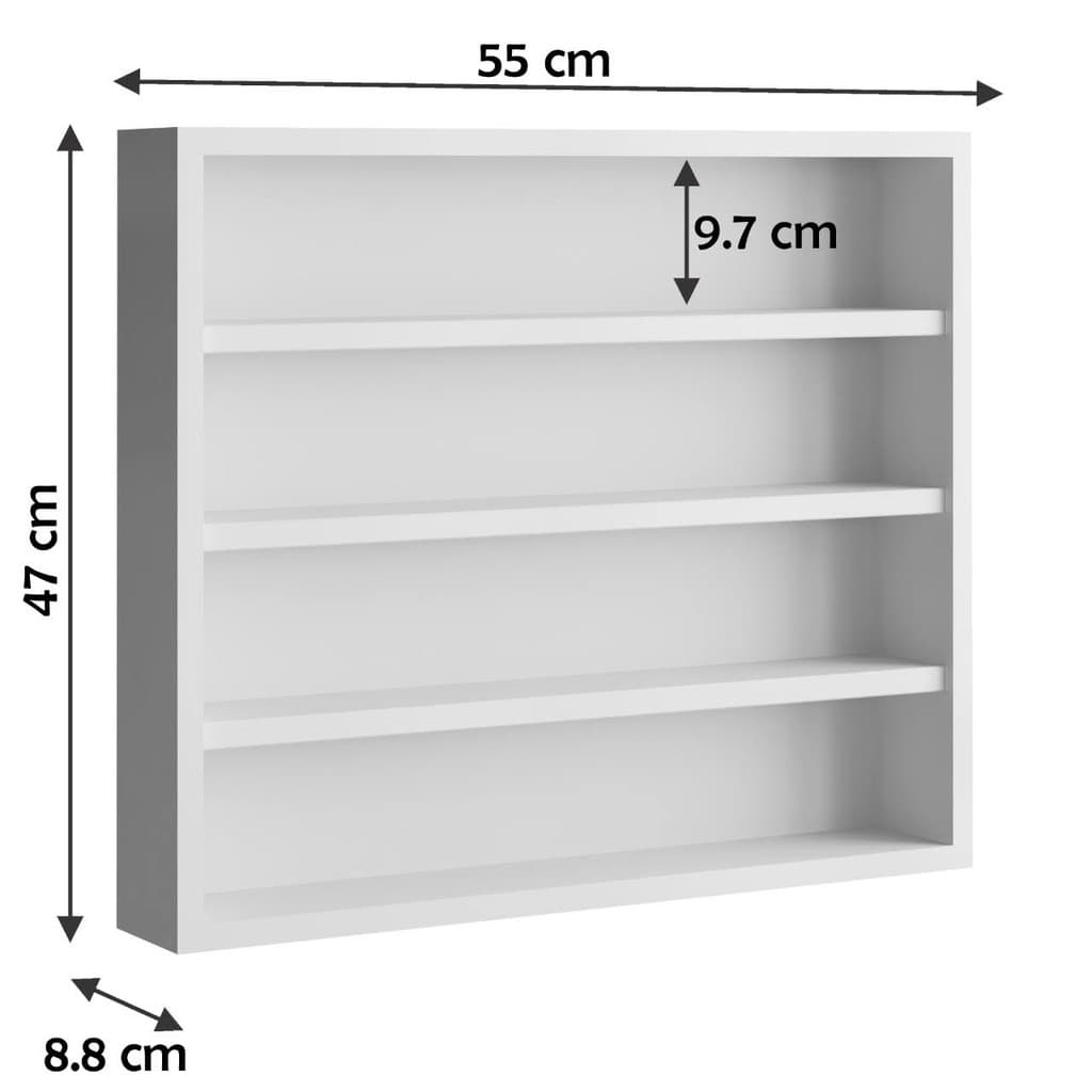 Estante Prateleira Luxo Para Miniaturas Mdf Cor Branca P-03