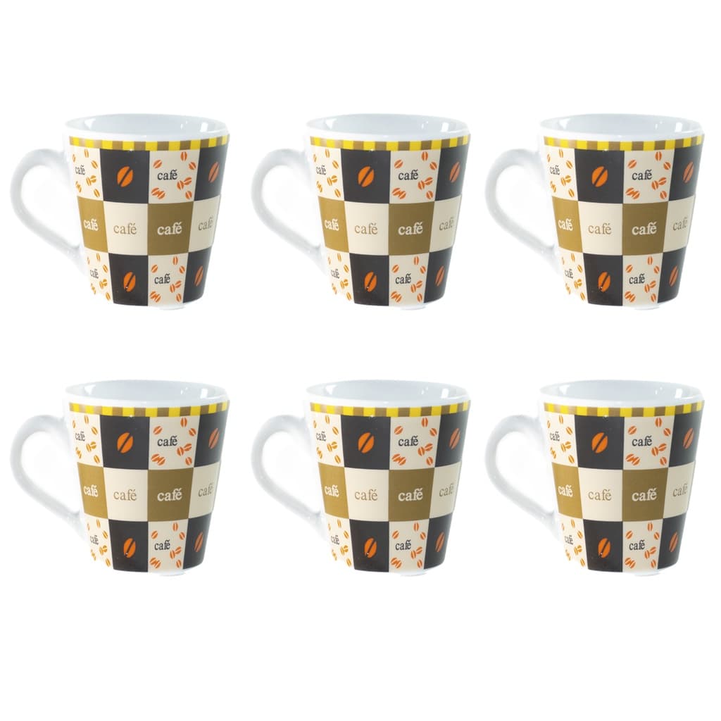 Kit De 6 Xicaras De 110ml De Porcelana Para Café E Chá Enfeite Cozinha