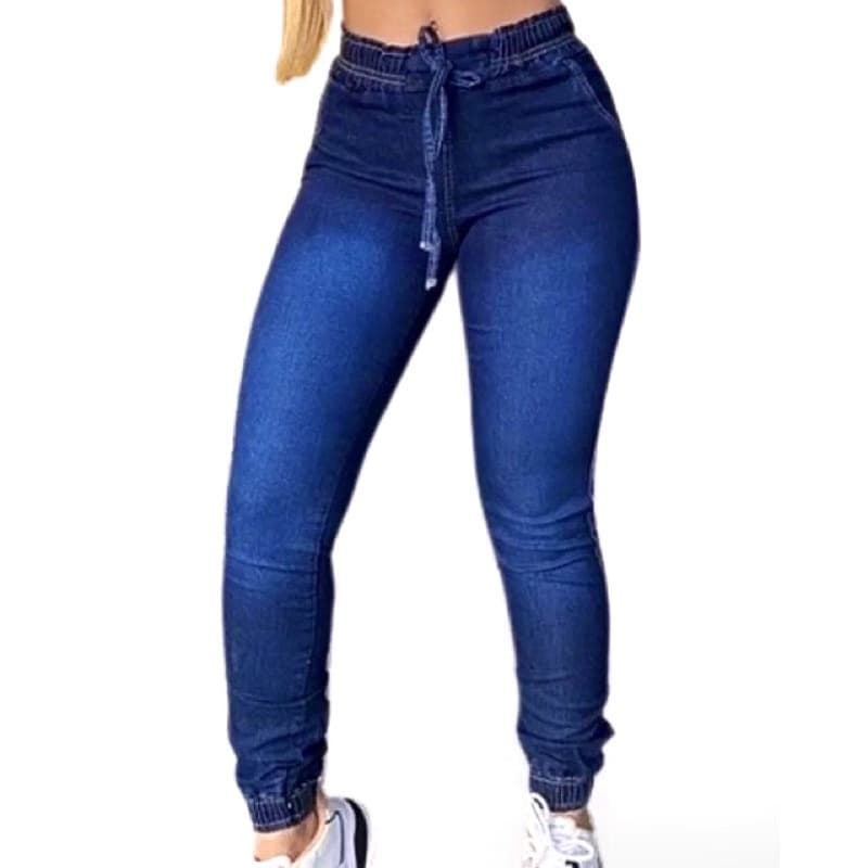 Calça Jogger Feminina Linha Premium Cintura Alta Com Elastano Lycra  Calça com Elástico na Barra e Cintura