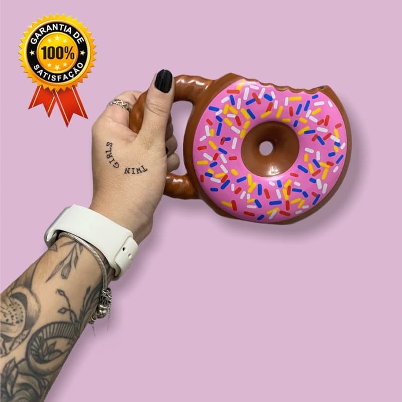 Caneca 3D donuts docinho rosquinha 450ML cerâmica personalizada