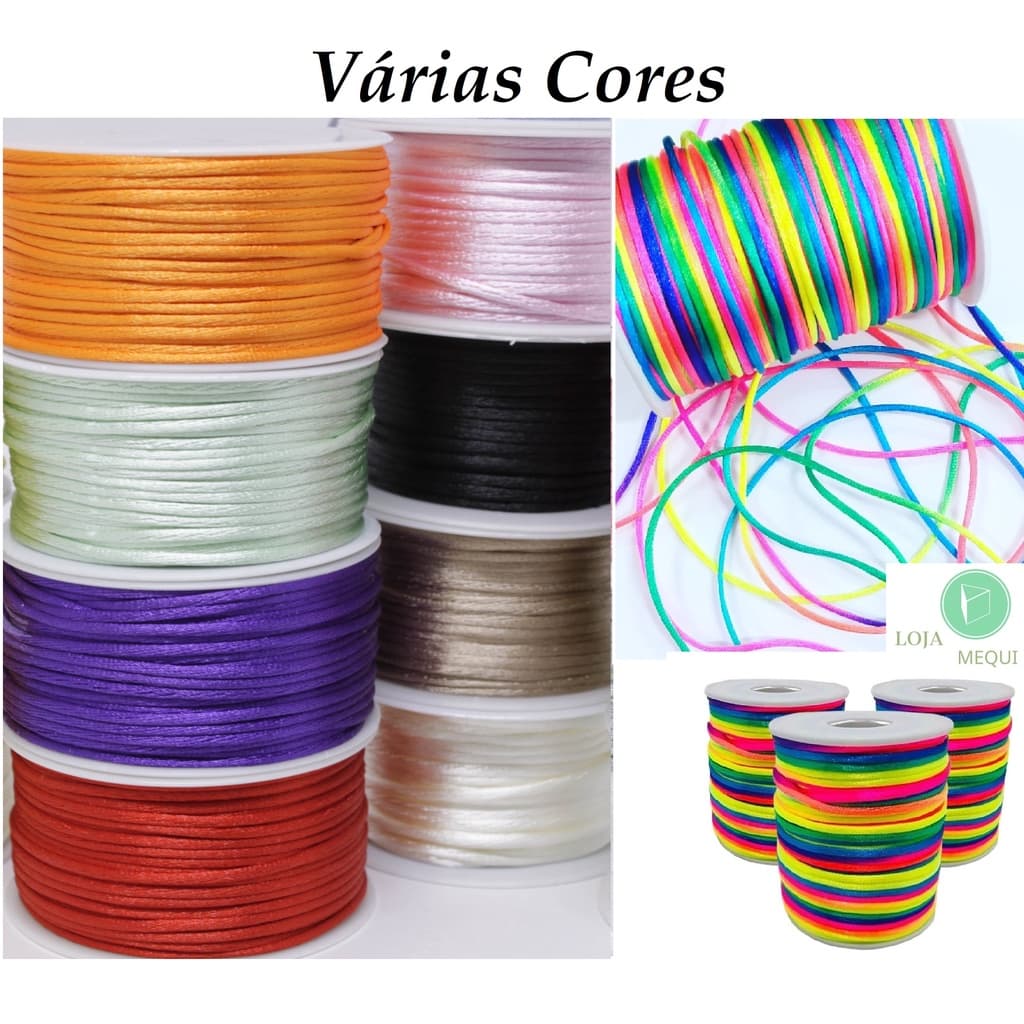 1 METRO Fio de Seda Cordão de Cetim 2mm