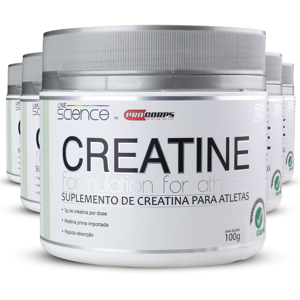 5 Unidades Creatinas 100% Pura Monohidratada 100g cada Pro Corps