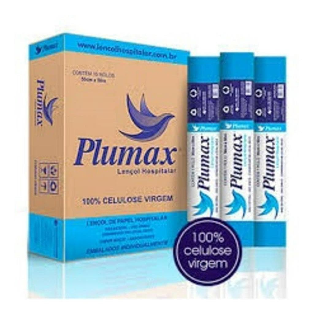 Lençol Descartável Hospitalar Maca Plumax 100% Celulose 50cm X 50m 10 rolos