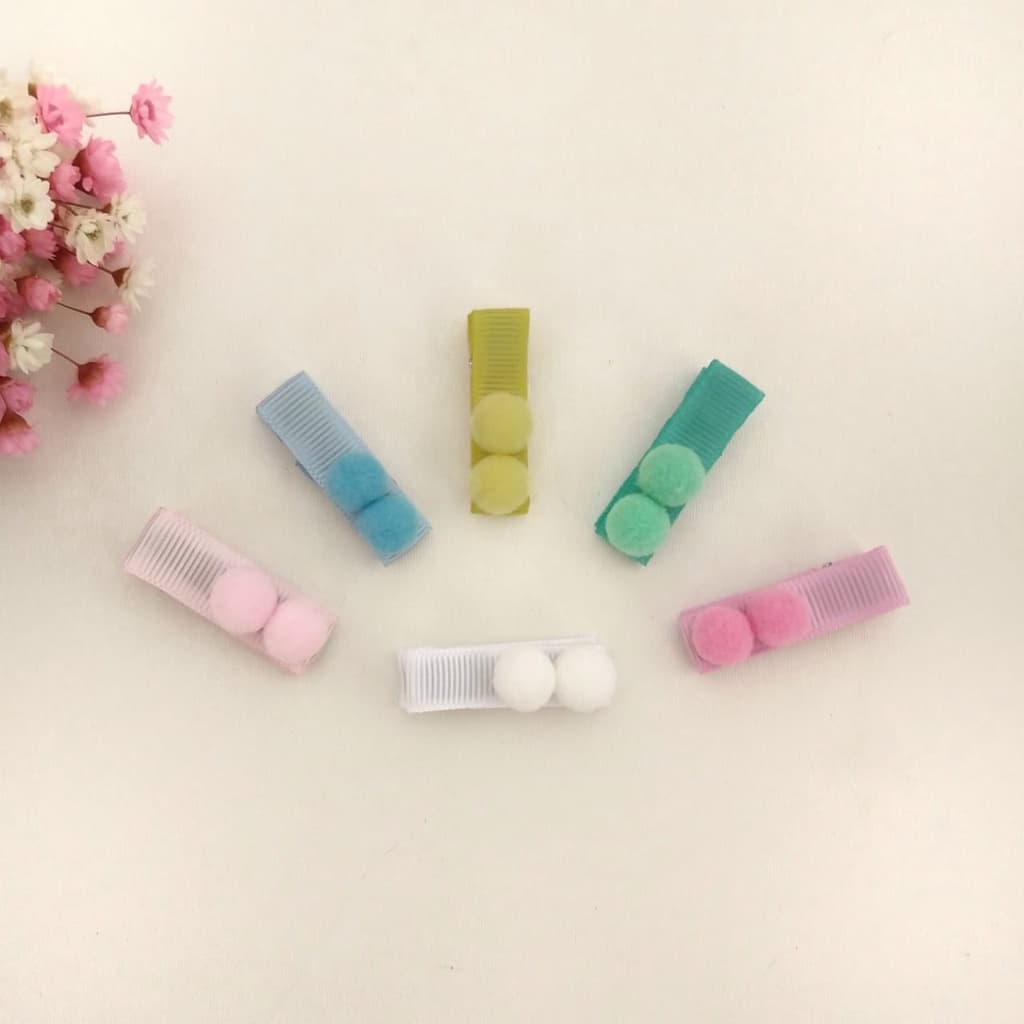 Kit 6 presilhas para bebê presilha pompom / presilha pequena para bebê