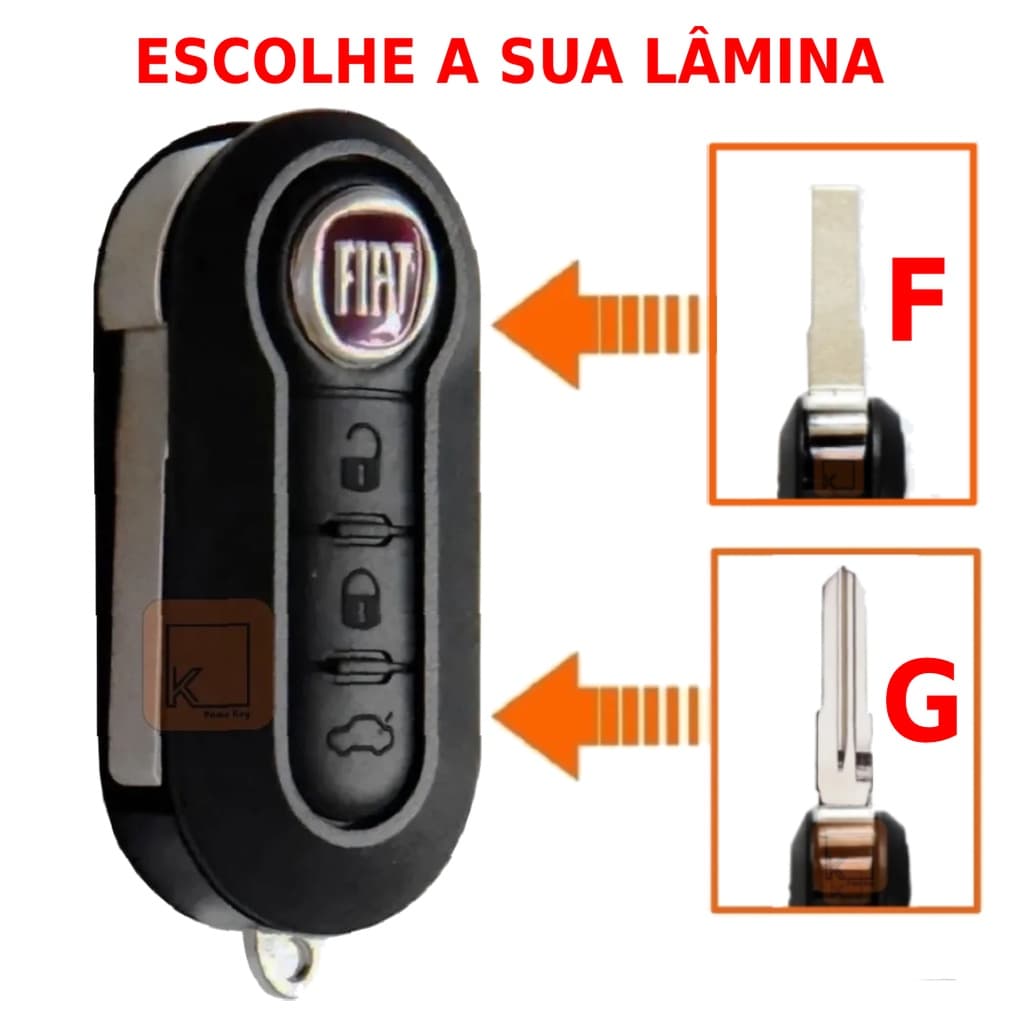 Chave Canivete Fiat Positron Uno Palio Stilo Strada Siena 3 Botões - Opção de Lâmina a Escolher!!
