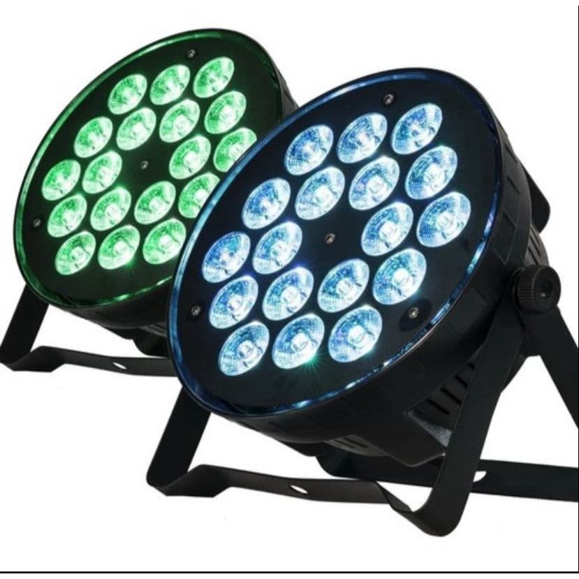 2 Canhão Refletor Par Led kit 2 unidades Slim 18 Leds Rgbw Quadriled