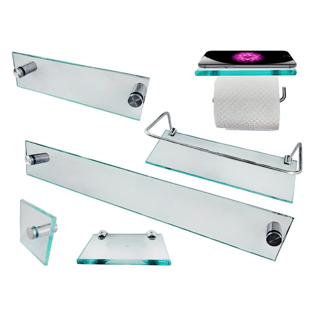 Kit para banheiro premium em vidro