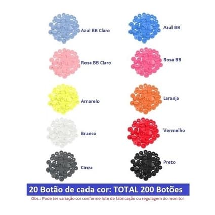 Kit 200 Botão Ritas Pressão Plástico Para Alicate - Tam. 12