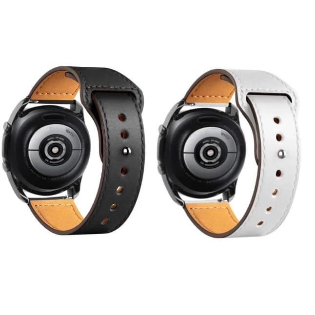 Pulseira Relógio Em Couro Genuíno Natural Vintage 22mm Smartwatch  Kit 2 Unidades