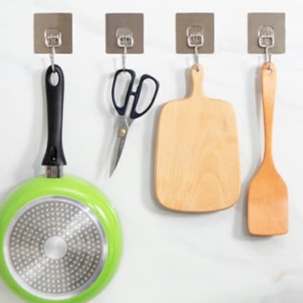 Gancho Adesivo Suporta 10 KG, Parede Multifuncional Autocolante Casa Cozinha Quarto Banheiro Organizado 1 Peça 7 x 7 cm