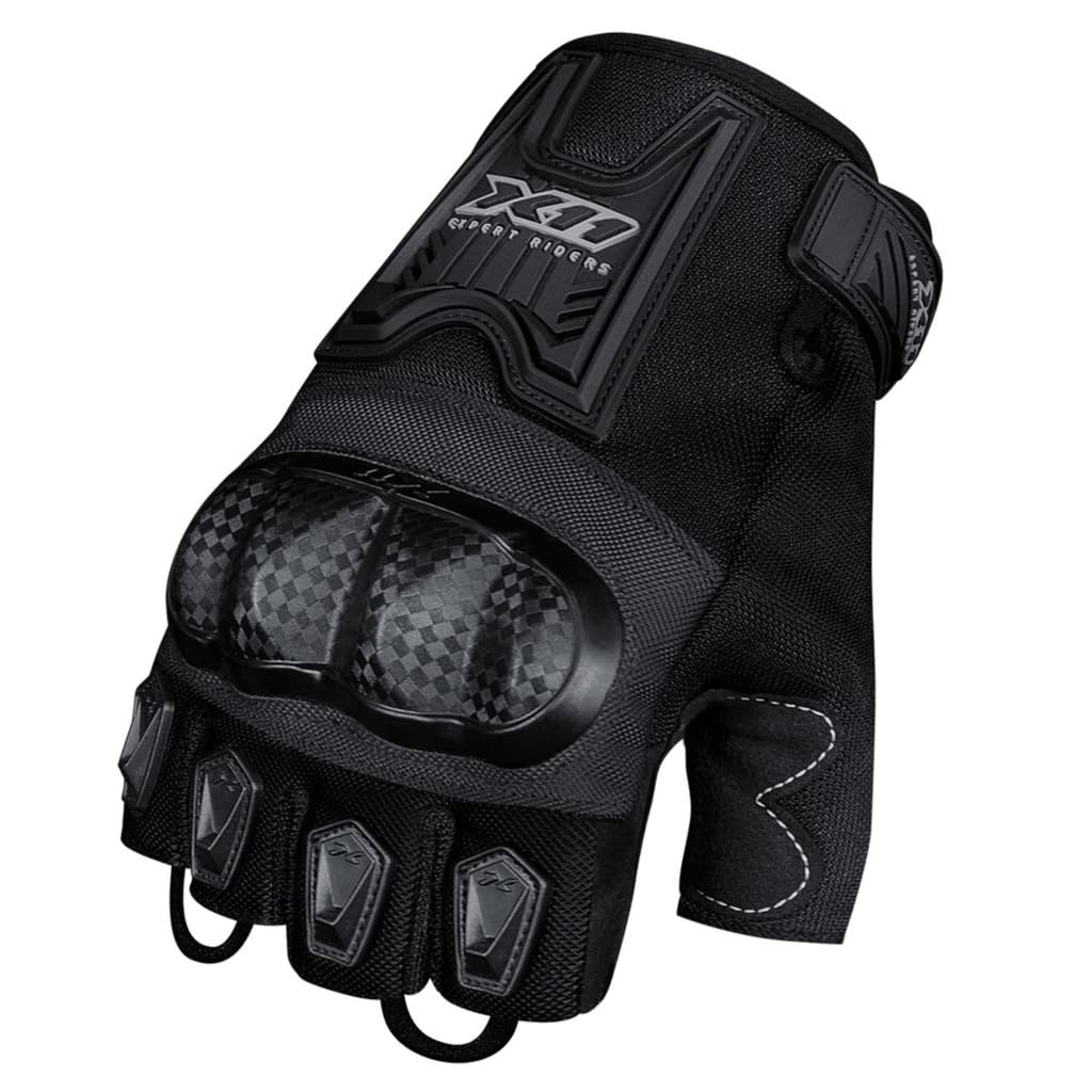 Luva X11 Moto FEMININA Blackout 2 Meio Dedo Motociclista Forma Pequena