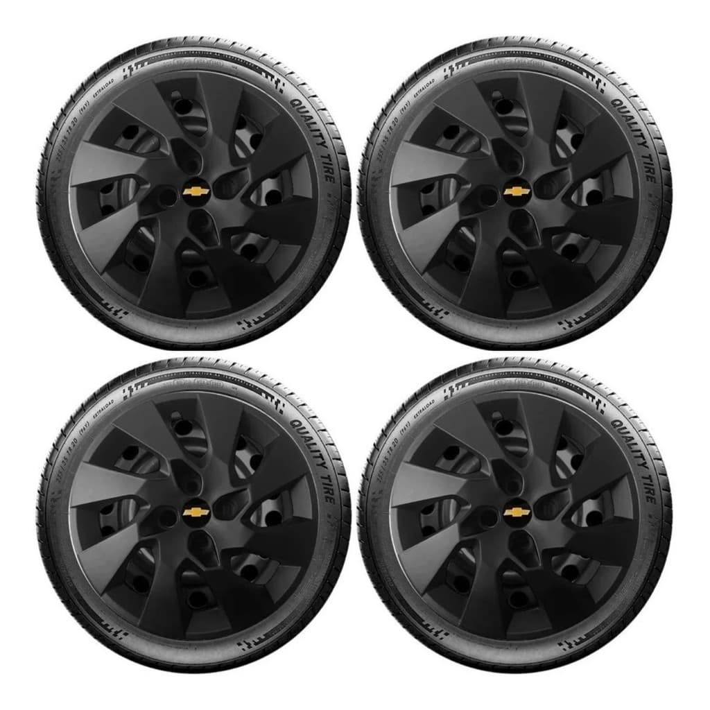 Calota Aro 15 4pç Preto Fosco Onix Prisma Cobalt   G195pfj