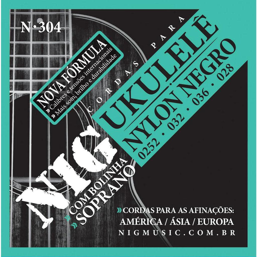 Encordoamento para Ukulele Nylon Preto-Com bolinha