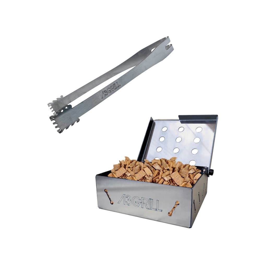 Caixa De Defumação Smoker Box 11 Cm Para Churrasco + Pegador