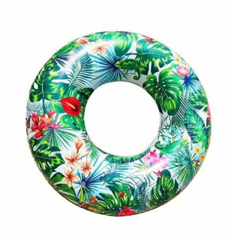 Bóia Grande Circular Floral 1.0 Metro Praia Piscina Adultos e Infanto-juvenil