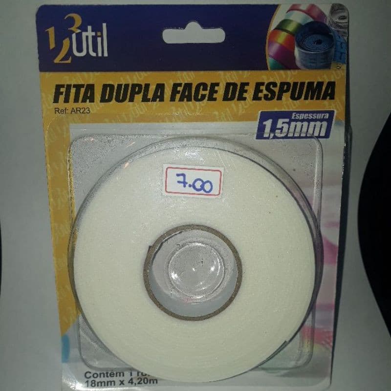 FITA DUPLA FACE DE ESPUMA 1,5MM ESPESSURA