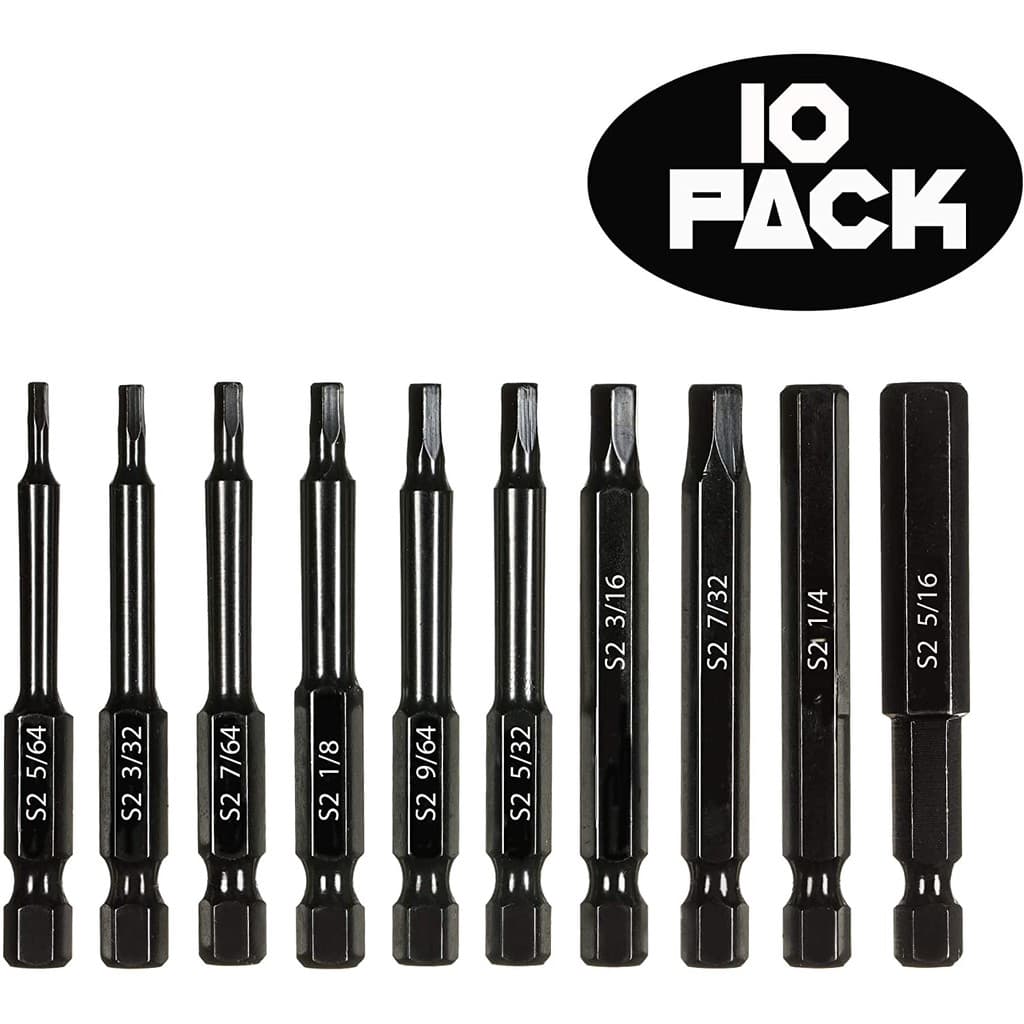 10 Peças Conjunto De Brocas De Chave Allen De Cabeça Sextavada Pontas Magnéticas-Haste De Liberação Rápida Liga De Aço S