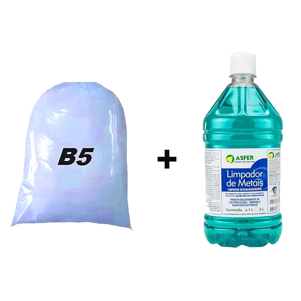 Kit Pó B5 Abrilhantador 1kg + Shampoo Limpador 1l Joia Metal
