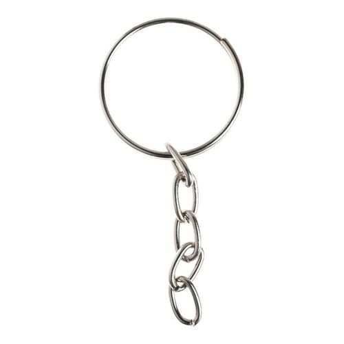 Argola Chaveiro Corrente 50 Peças Prateado Decoração