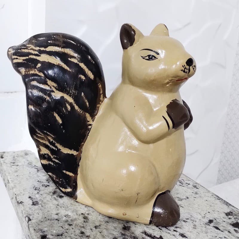 🐿 Decoração Esquilo de Jardim / Estatueta decorativa de Animal / Item decorativo para casa sala cozinha janela jardim quintal varanda batente presente lindo