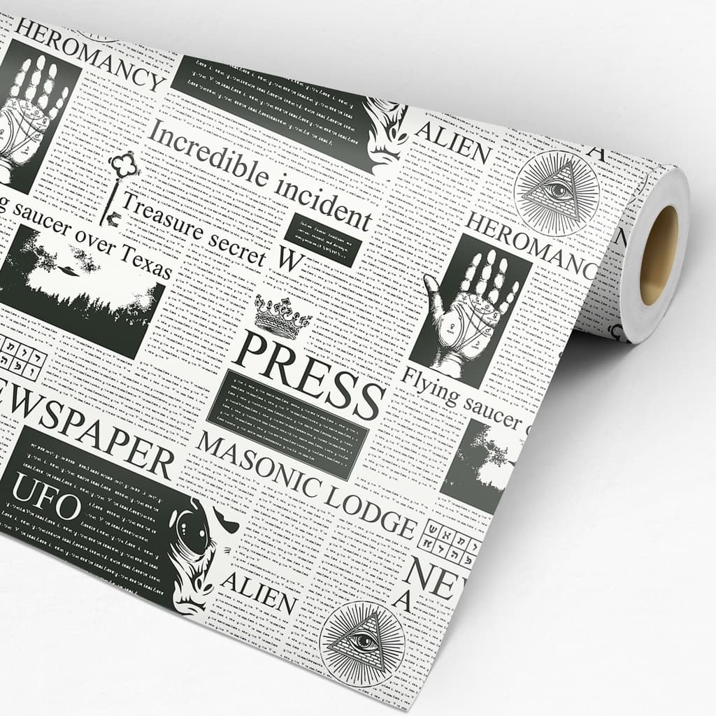 Adesivo De Parede Jornal - Papel De Parede Adesivo Estampa De Jornal - Papel De Parede Auto Colante Jornal 0,72m²