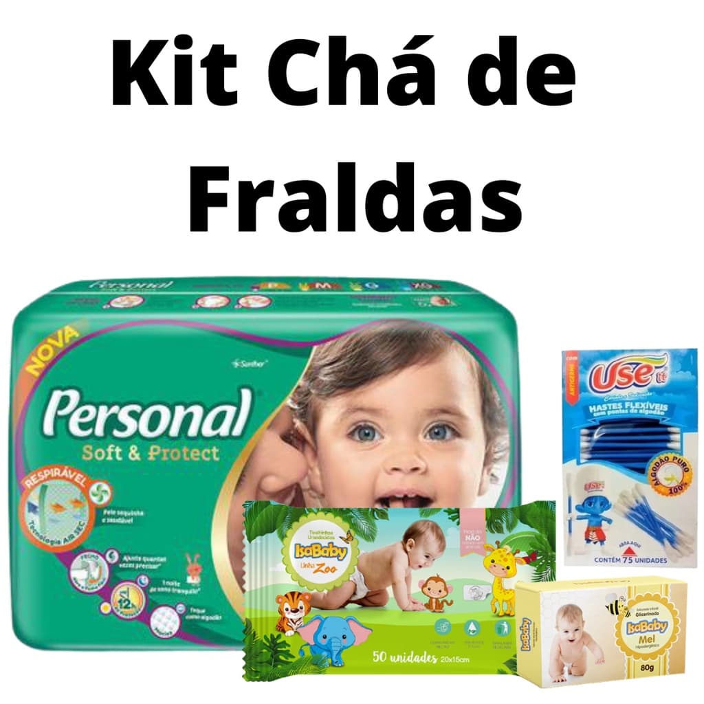 Fralda personal kit chá de fraldas higiene bebê e cuidados