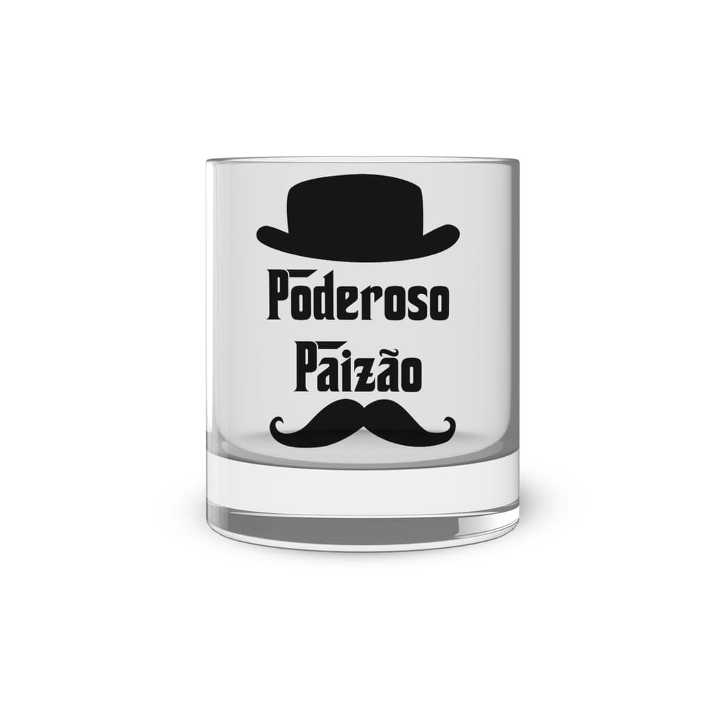 Copo De Whisky Personalizado Poderoso Paizão - Presente - Aniversário - Copo de vidro Personalizado