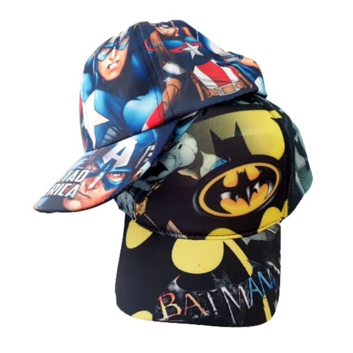 Boné infantil menino Batman Capitão América